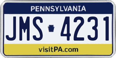 PA license plate JMS4231