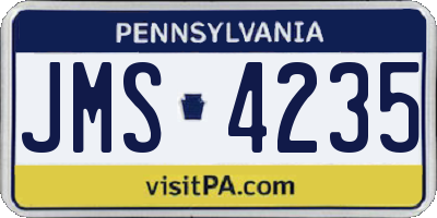 PA license plate JMS4235