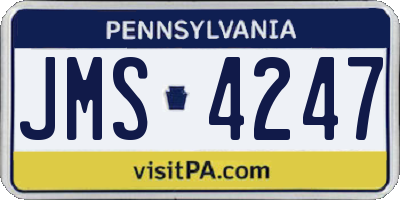 PA license plate JMS4247