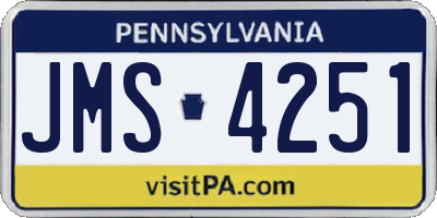 PA license plate JMS4251