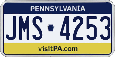 PA license plate JMS4253
