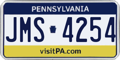 PA license plate JMS4254