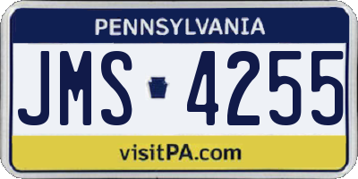 PA license plate JMS4255