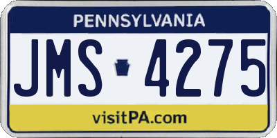 PA license plate JMS4275