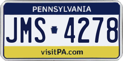 PA license plate JMS4278