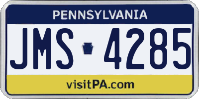 PA license plate JMS4285