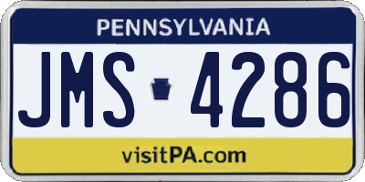 PA license plate JMS4286