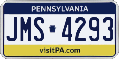 PA license plate JMS4293