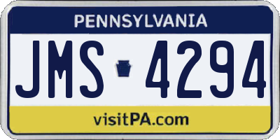 PA license plate JMS4294