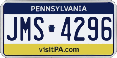 PA license plate JMS4296