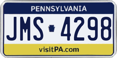 PA license plate JMS4298