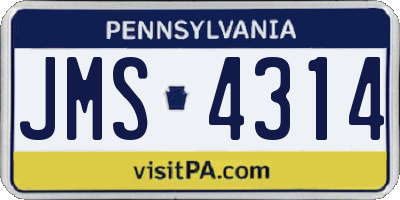 PA license plate JMS4314