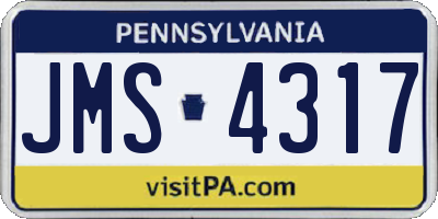 PA license plate JMS4317