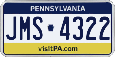 PA license plate JMS4322
