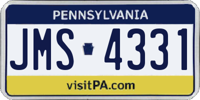 PA license plate JMS4331