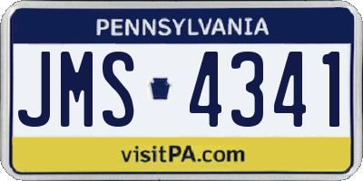 PA license plate JMS4341