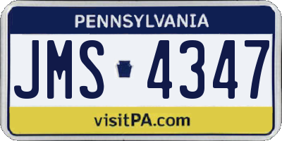 PA license plate JMS4347