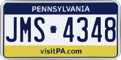 PA license plate JMS4348