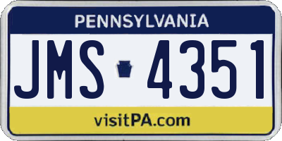 PA license plate JMS4351