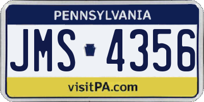 PA license plate JMS4356
