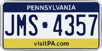PA license plate JMS4357