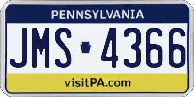 PA license plate JMS4366