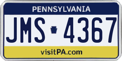 PA license plate JMS4367