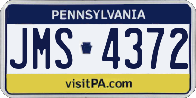 PA license plate JMS4372