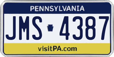PA license plate JMS4387