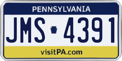 PA license plate JMS4391