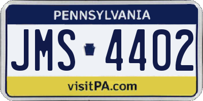 PA license plate JMS4402