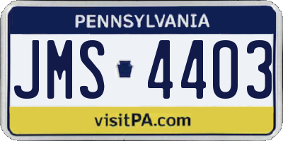 PA license plate JMS4403