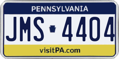 PA license plate JMS4404
