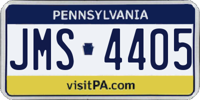 PA license plate JMS4405