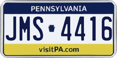 PA license plate JMS4416