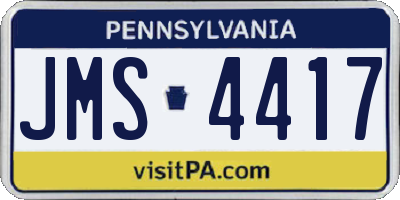 PA license plate JMS4417