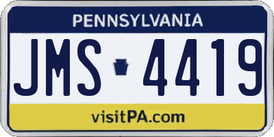 PA license plate JMS4419