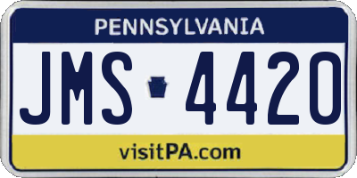 PA license plate JMS4420