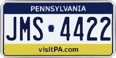 PA license plate JMS4422