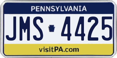PA license plate JMS4425