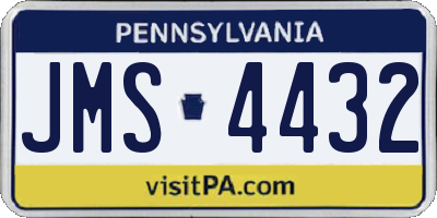 PA license plate JMS4432