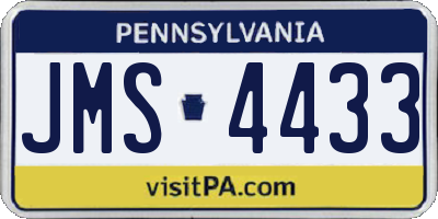 PA license plate JMS4433