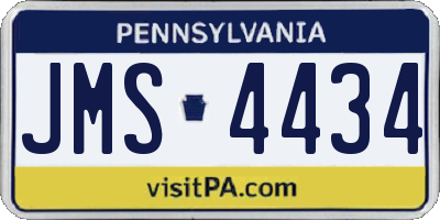 PA license plate JMS4434