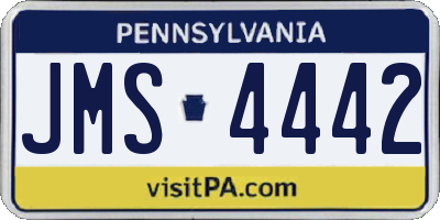 PA license plate JMS4442