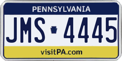 PA license plate JMS4445