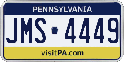 PA license plate JMS4449
