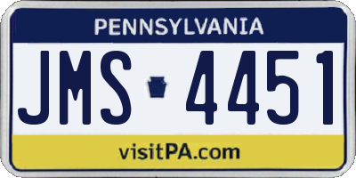PA license plate JMS4451