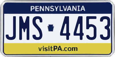 PA license plate JMS4453
