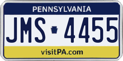 PA license plate JMS4455
