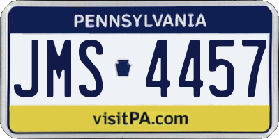 PA license plate JMS4457
